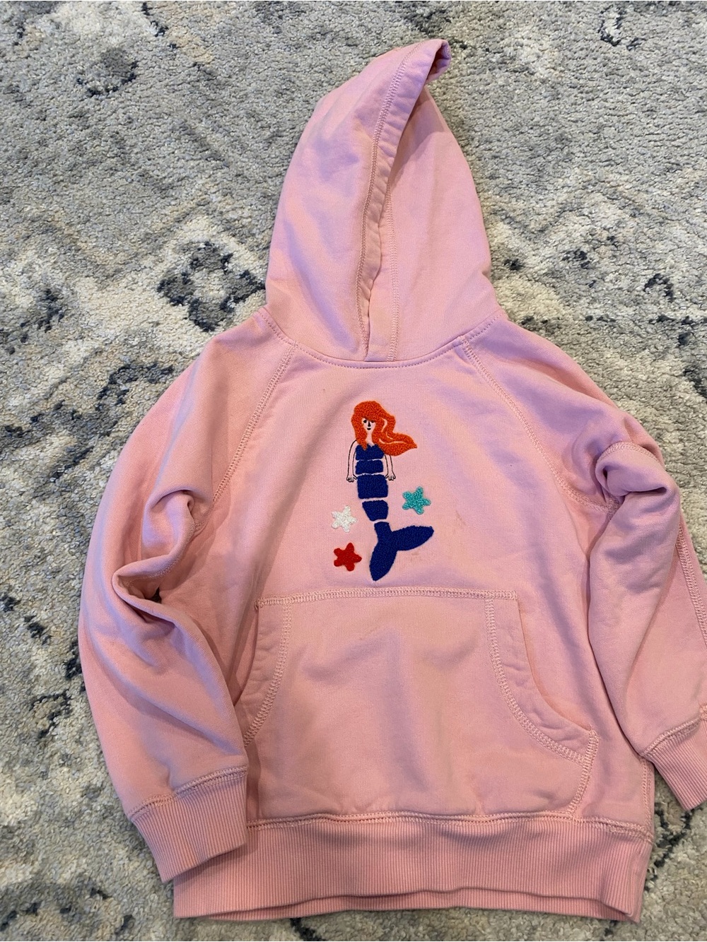 Hanna Andersson Pink Hoodie with Mermaid Embroidery